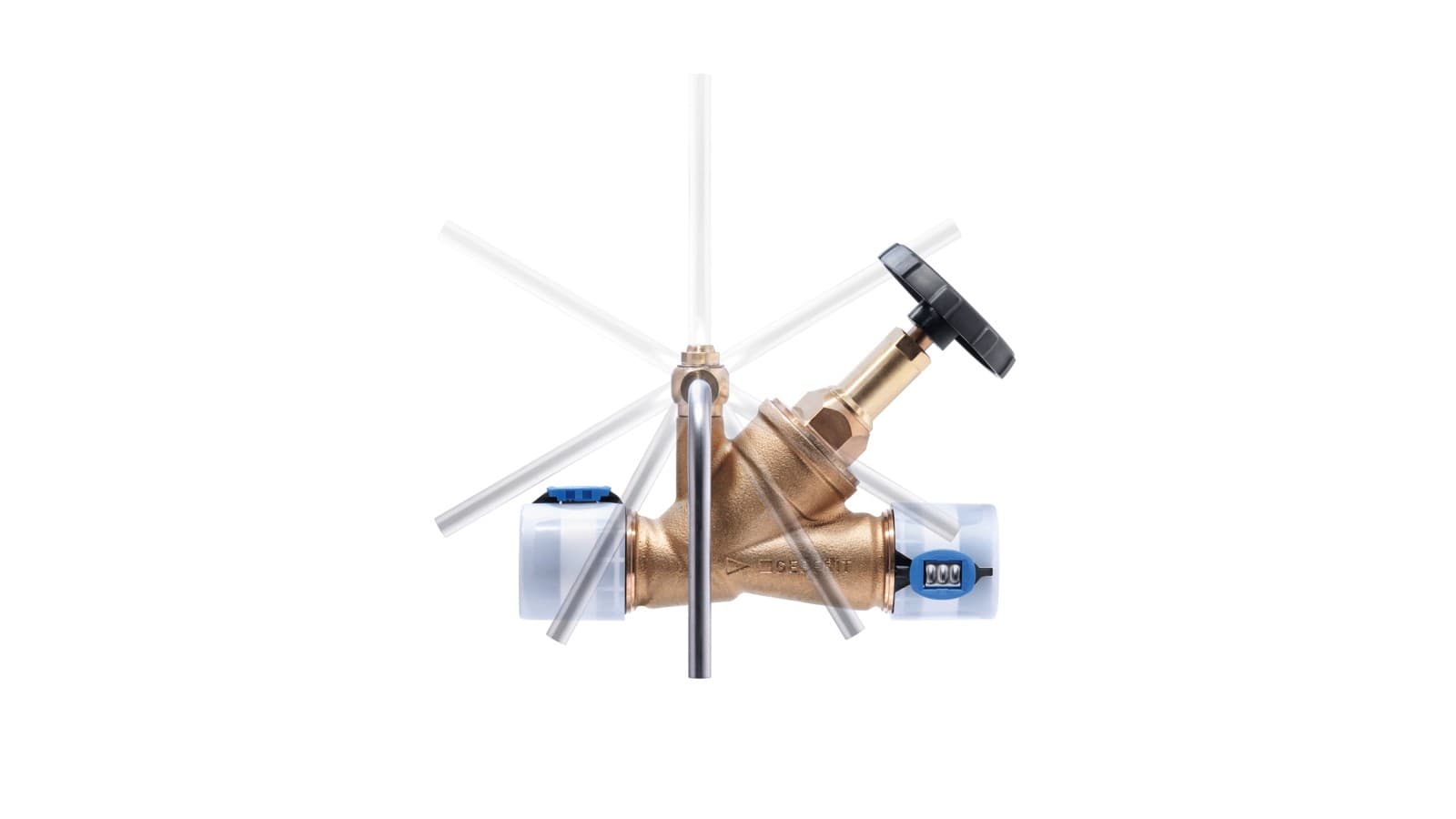 Geberit ventil za uzorkovanje može se montirati na zaporni ventil s kutnim sjedištem u svim položajima (© Geberit) Geberit ventil za uzorkovanje može se montirati na zaporni ventil s kutnim sjedištem u svim položajima (© Geberit)